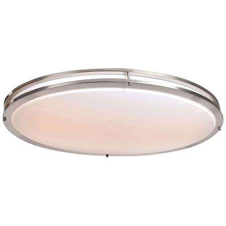 Solero Oval, LED Flush Mount, Brushed Steel Finish, Acrylic Lens Acrylic